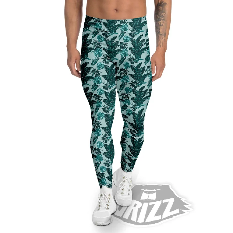 Fresh Leaf Tropical Print Men's Leggings