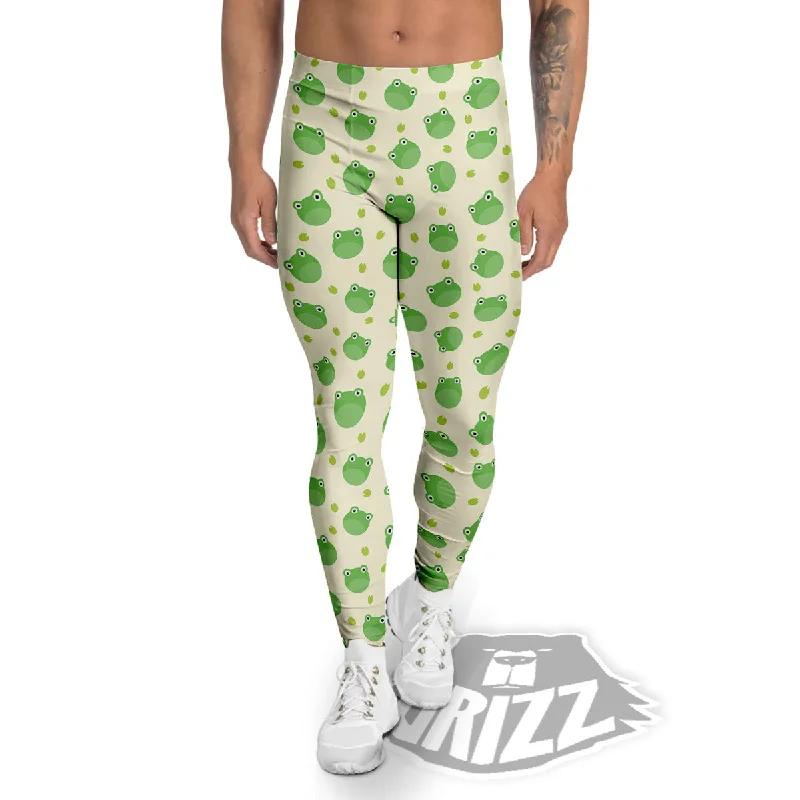 Frog Faces Print Pattern Men's Leggings