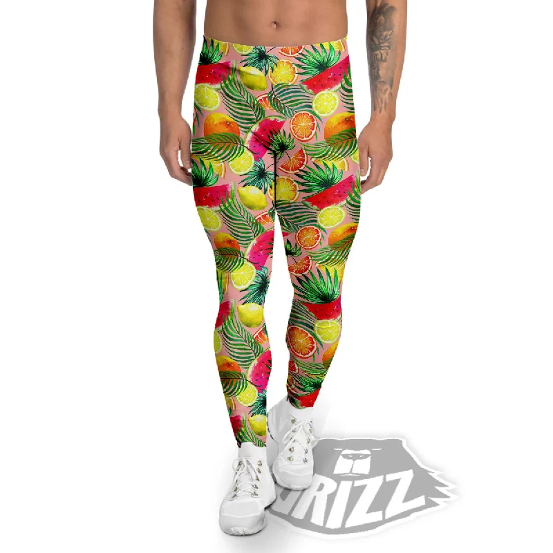 Fruits Cute Tropical Print Pattern Men's Leggings