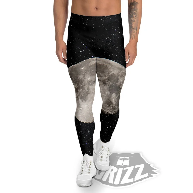 Full Moon Print Men's Leggings