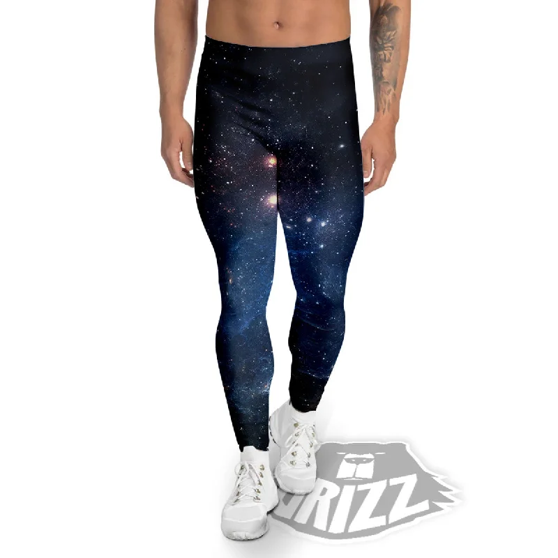 Galaxy Deep Space Dark Universe Print Men's Leggings