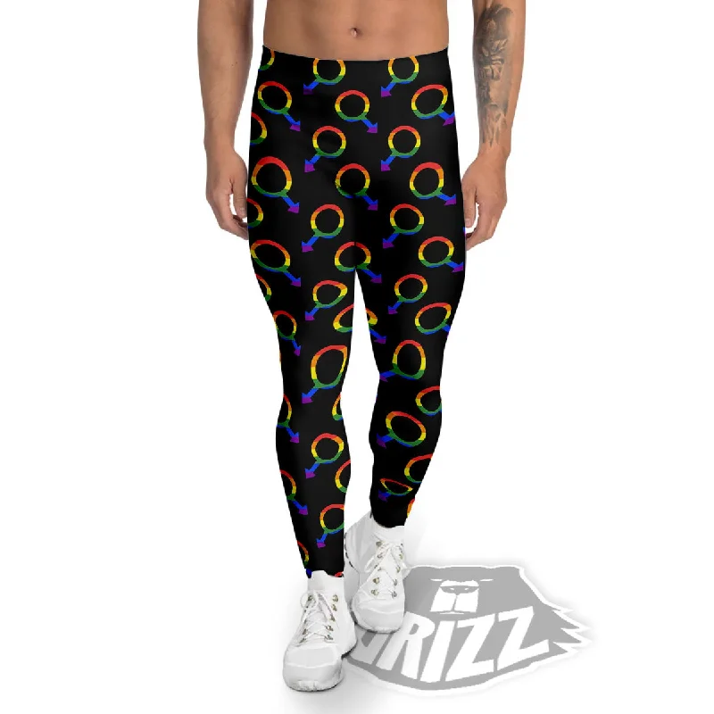 Gender Symbol Gay Pride Print Pattern Men's Leggings