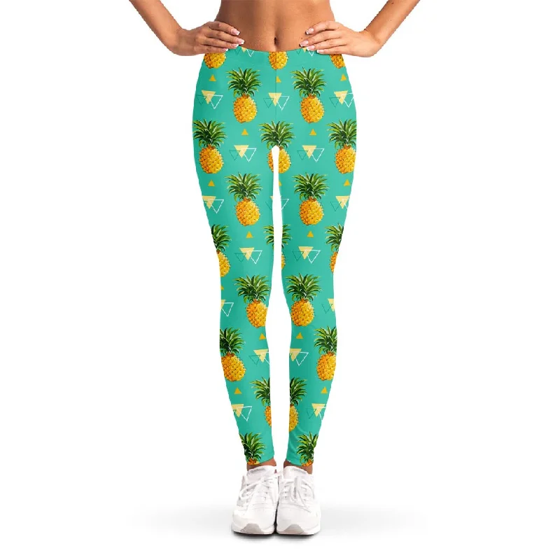 Geometric Pineapple Pattern Print Women's Leggings