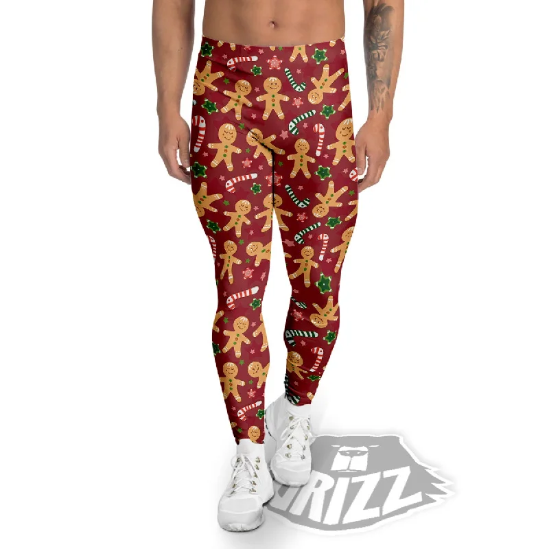 Gingerbread Man Cute Print Pattern Men's Leggings