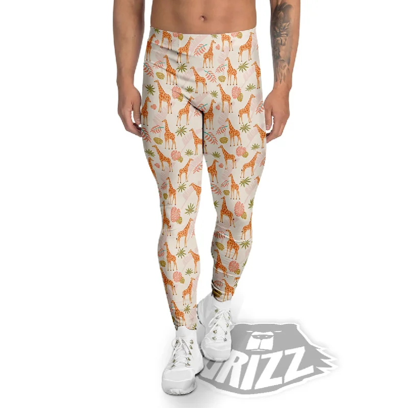 Giraffe Cute Print Pattern Men's Leggings