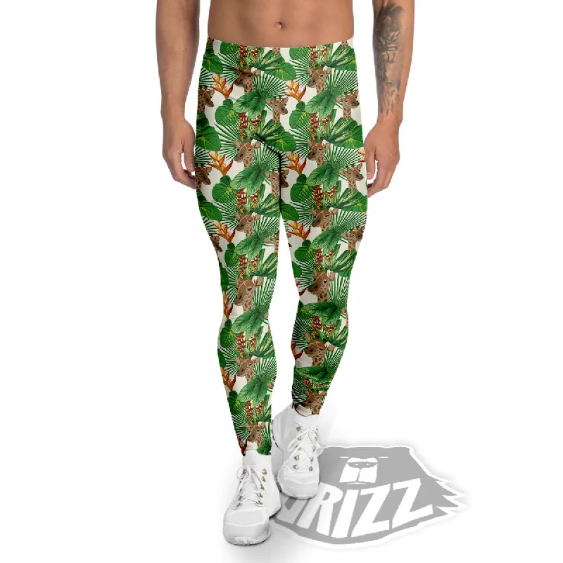 Giraffe Exotic Tropical Print Pattern Men's Leggings