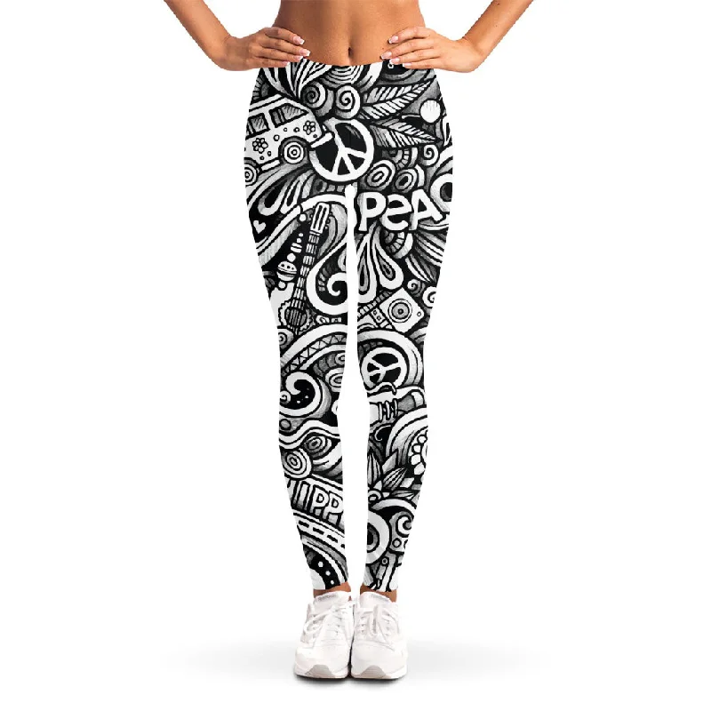 Graffiti Surfing Pattern Print Women's Leggings