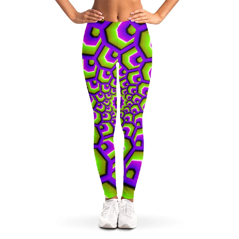 Green Hive Moving Optical Illusion Women's Leggings