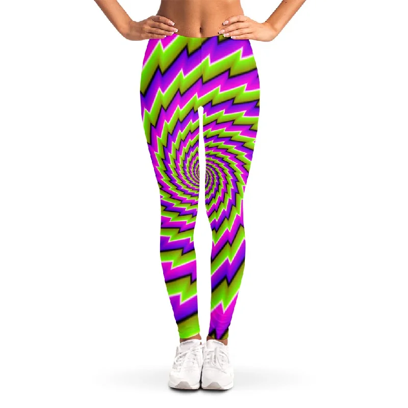 Green Twisted Moving Optical Illusion Women's Leggings