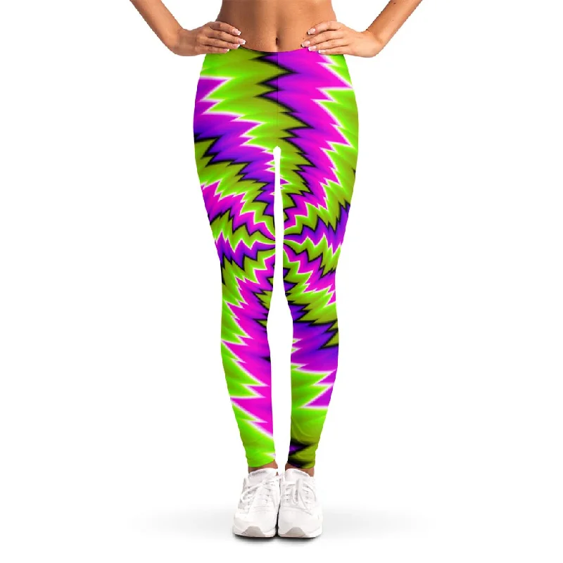 Green Vortex Moving Optical Illusion Women's Leggings