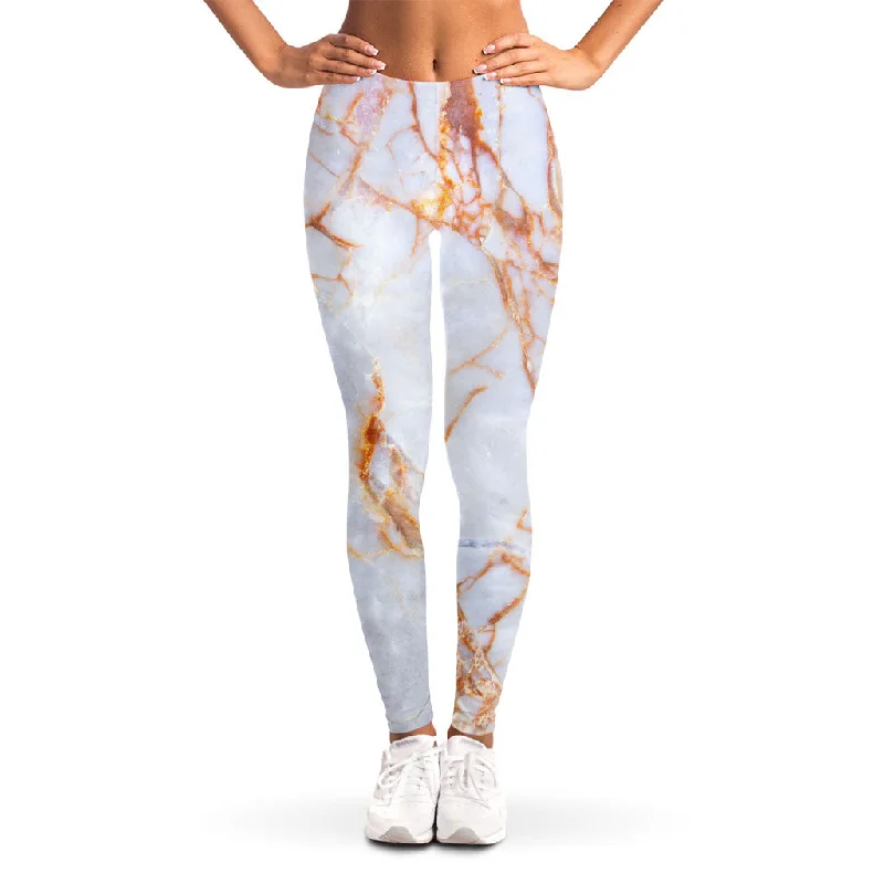 Grey Bronze Marble Print Women's Leggings