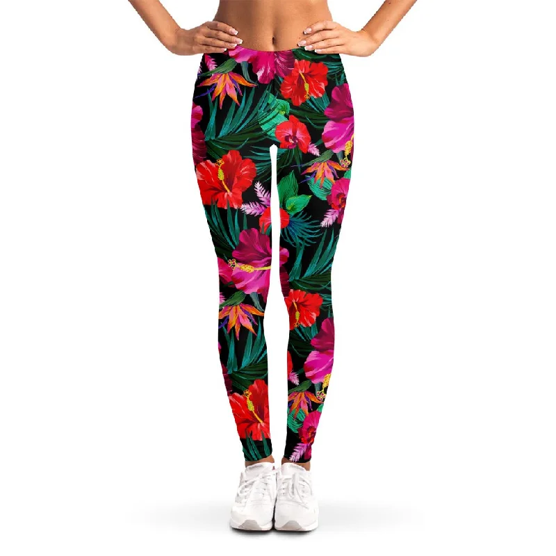 Hawaii Floral Flowers Pattern Print Women's Leggings