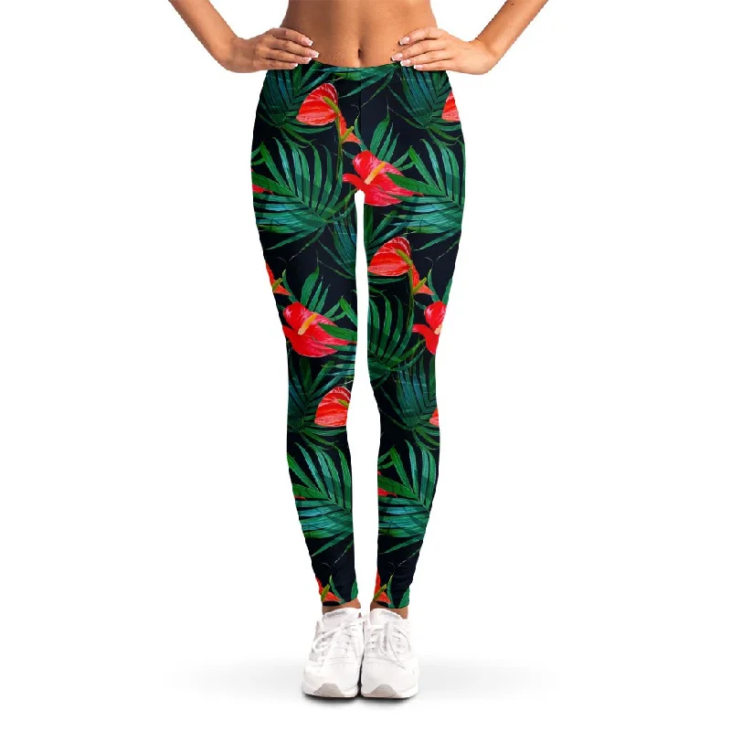 Hawaiian Tropical Flowers Pattern Print Women's Leggings