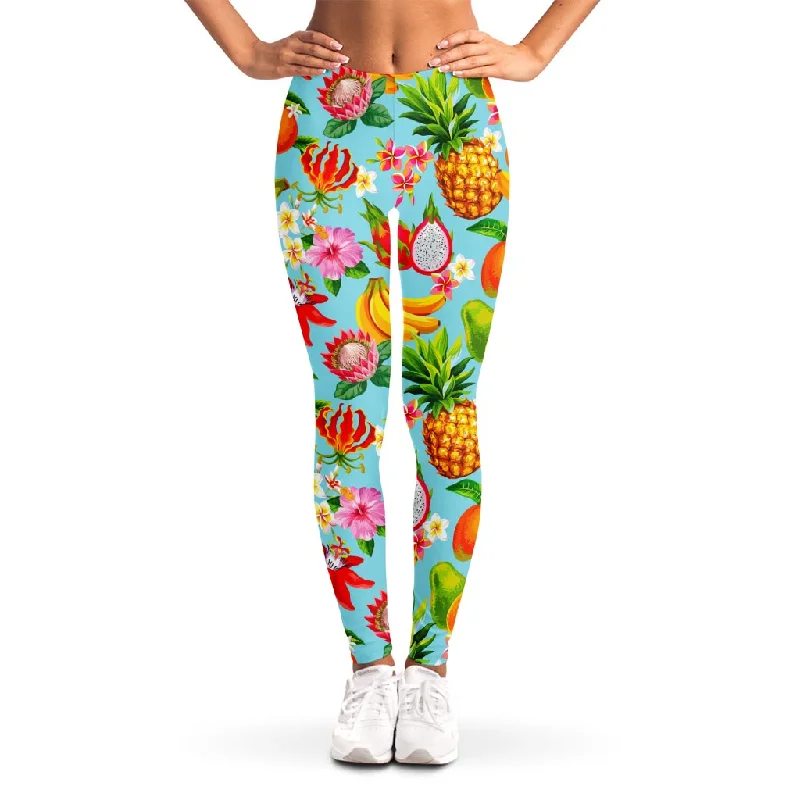 Hawaiian Tropical Fruits Pattern Print Women's Leggings