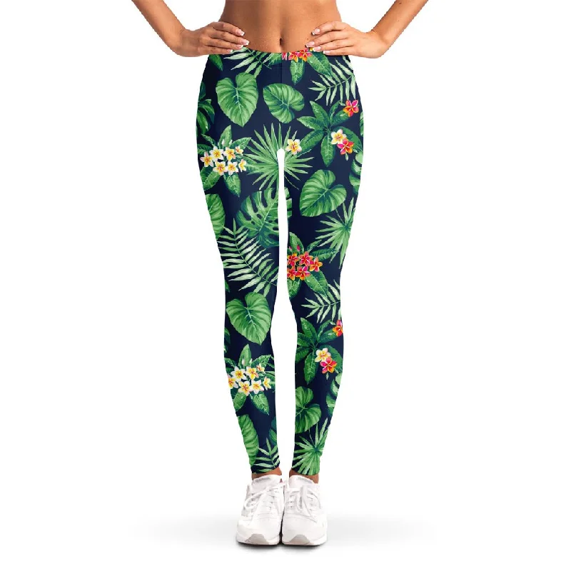 Hawaiian Tropical Leaves Pattern Print Women's Leggings