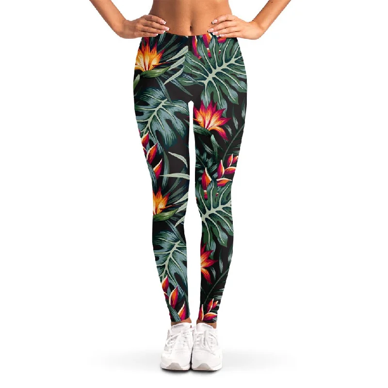 Hawaiian Tropical Plants Pattern Print Women's Leggings