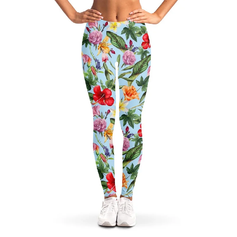 Hibiscus Flower Floral Pattern Print Women's Leggings