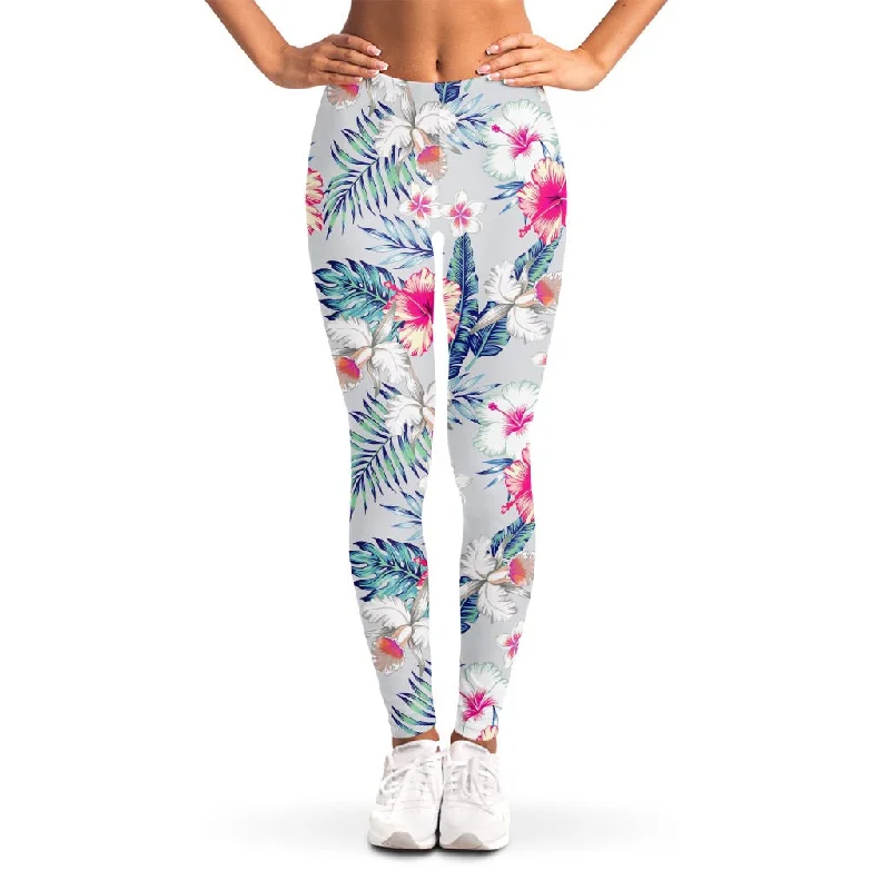 Hibiscus Orchids Hawaii Pattern Print Women's Leggings