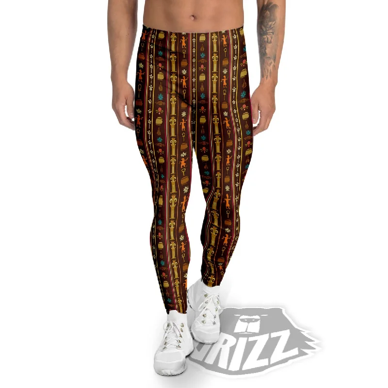 Hieroglyphs Symbol Egyptian Print Men's Leggings