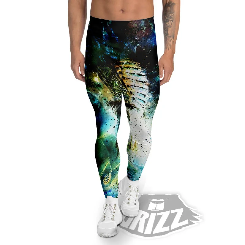 Indian Woman Galaxy Native Men's Leggings