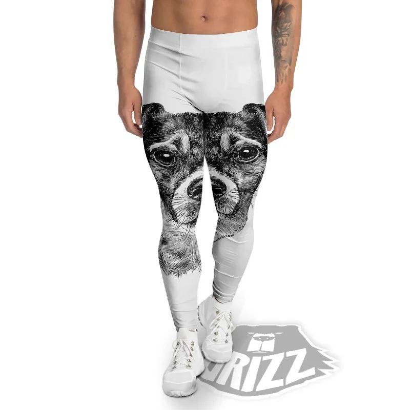 Jack Russell Terrier Drawing Print Men's Leggings