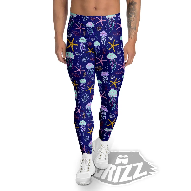 Jellyfish Cute Print Pattern Men's Leggings