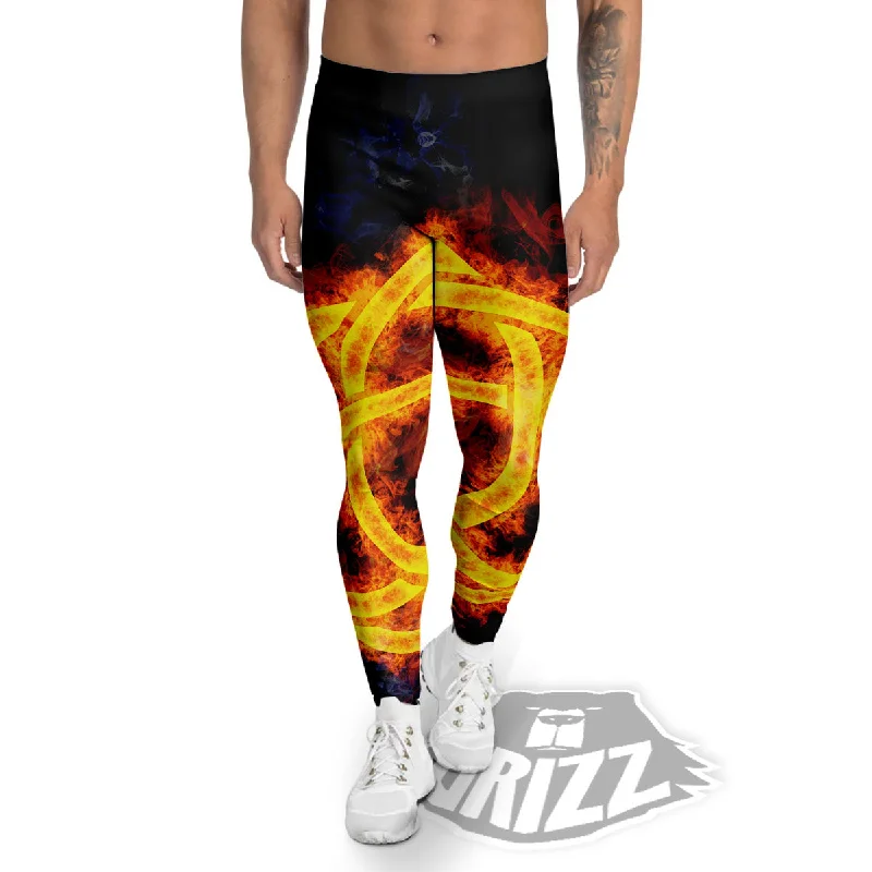 Knot Fire Celtic Print Men's Leggings