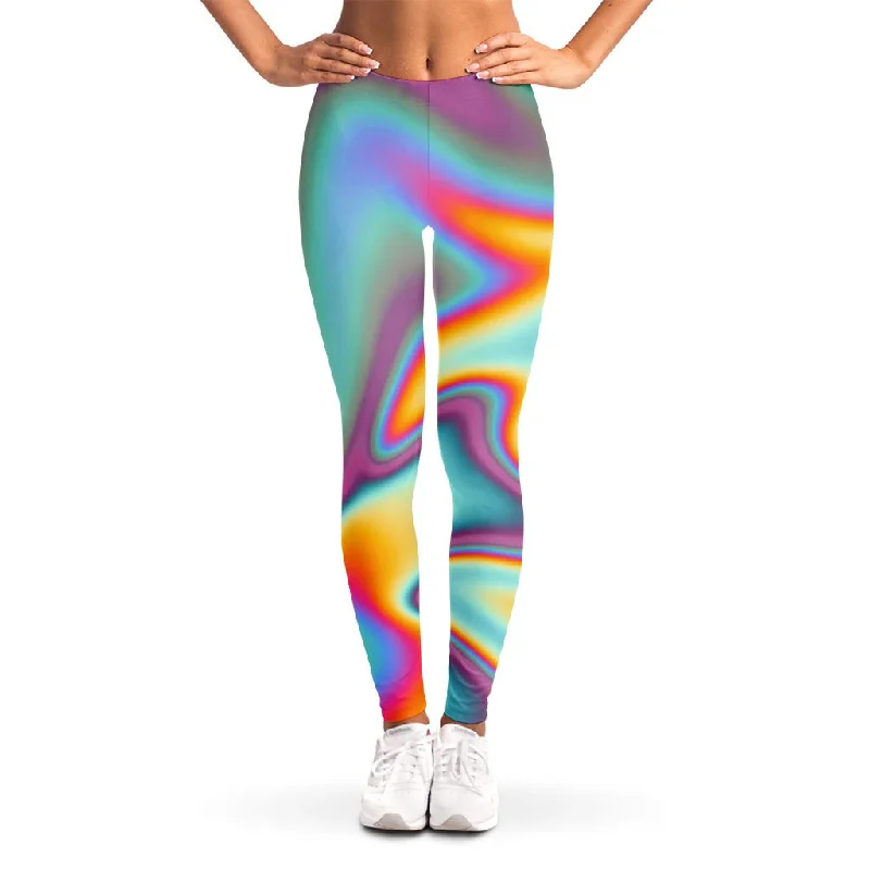 Liquid Holographic Trippy Print Women's Leggings