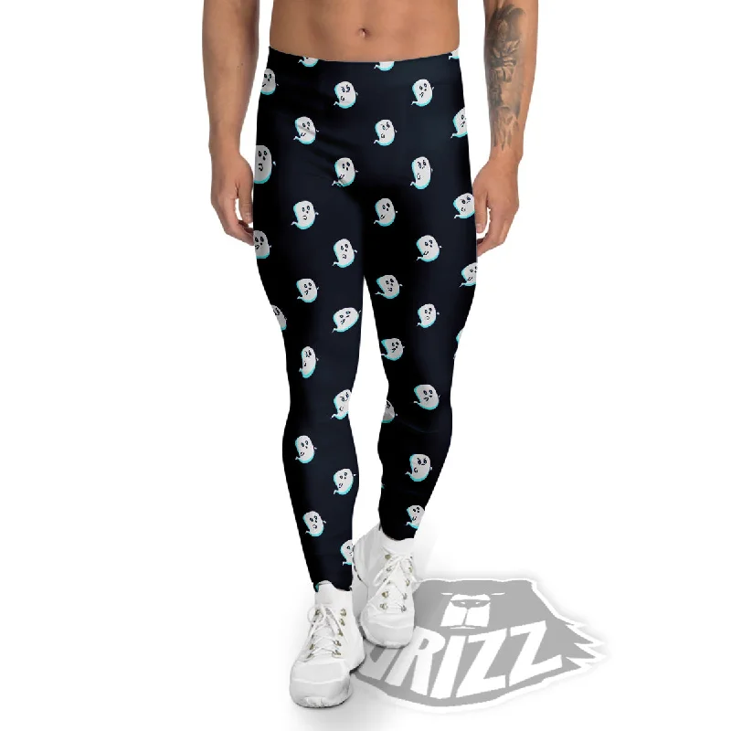 Little Ghost Cute Print Pattern Men's Leggings