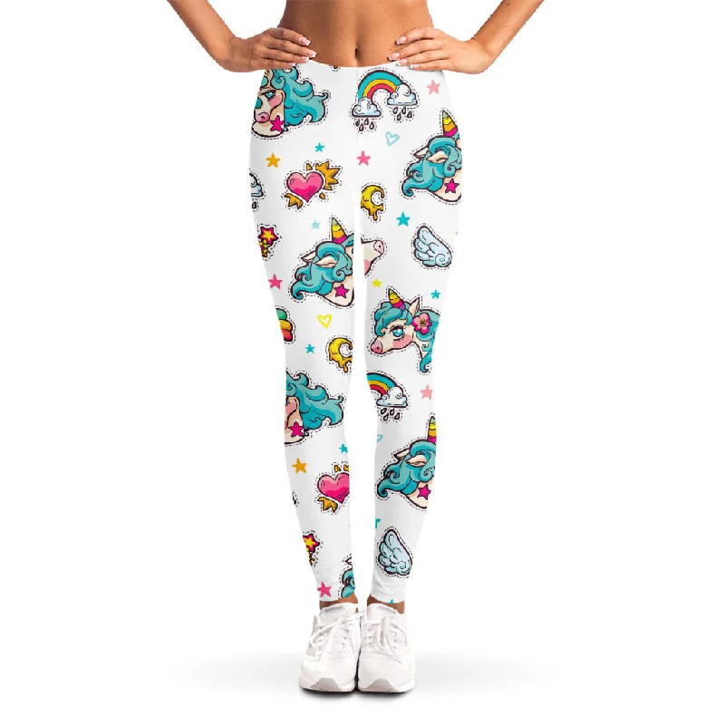 Little Girly Unicorn Pattern Print Women's Leggings