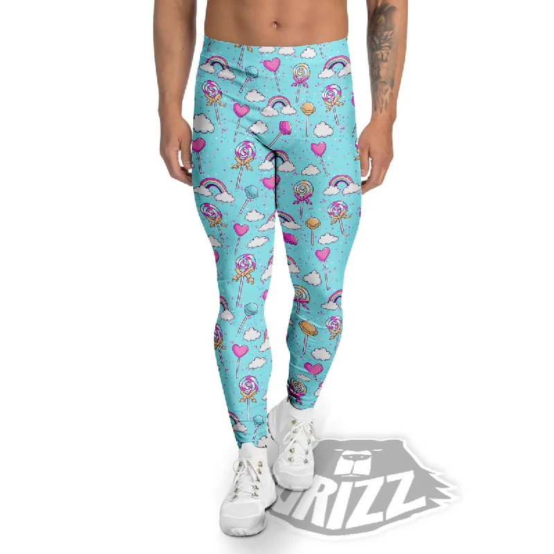 Lollipop Cute Print Pattern Men's Leggings