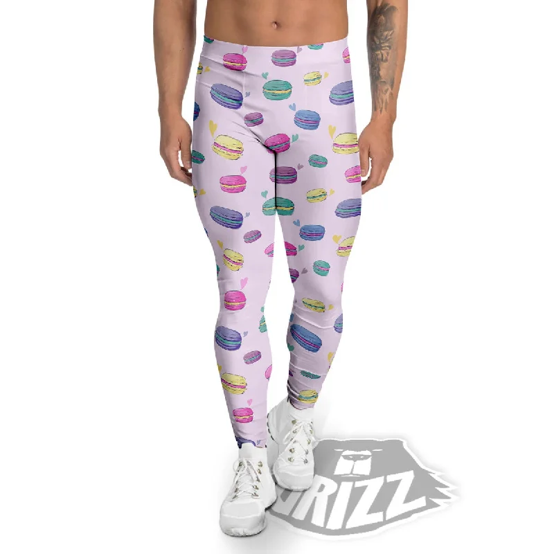 Macaron Print Pattern Men's Leggings