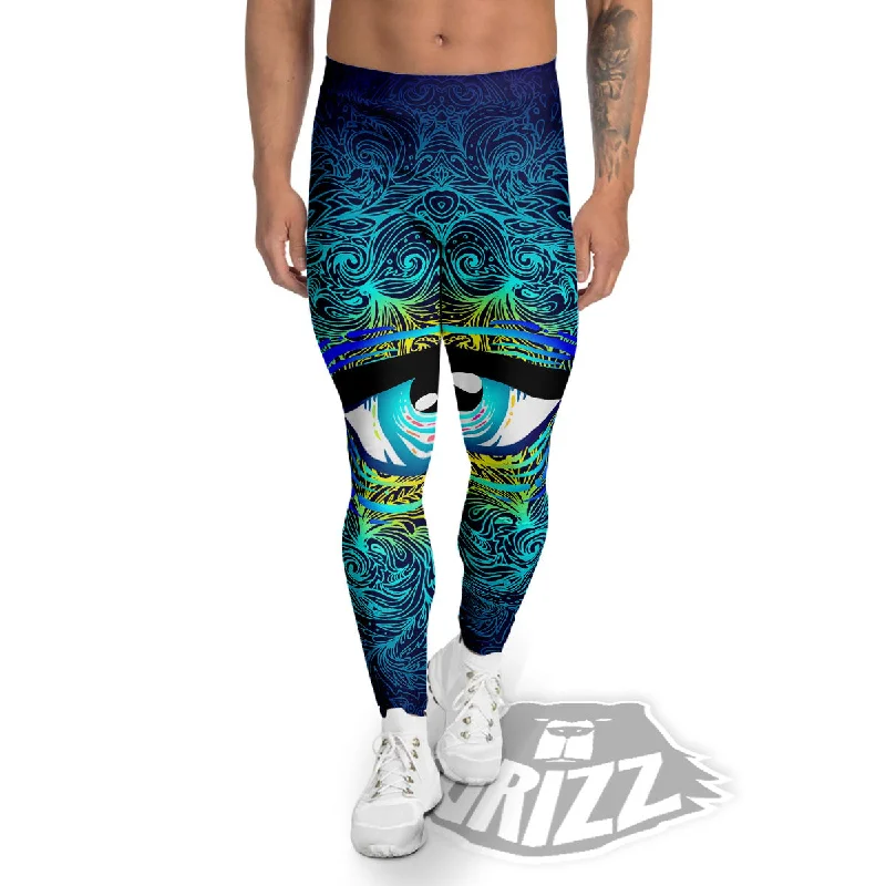 Mandala Eye Of Providence Print Men's Leggings