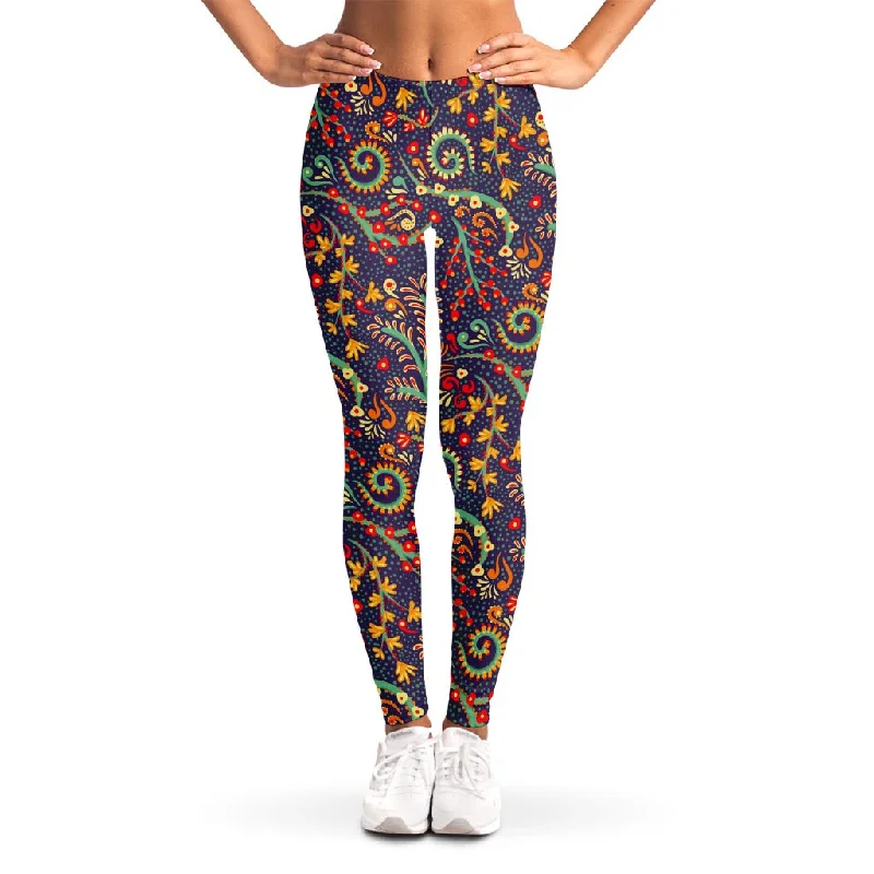 Mandala Floral Bohemian Pattern Print Women's Leggings