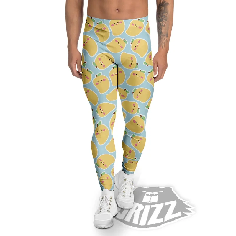 Mango Cute Print Pattern Men's Leggings