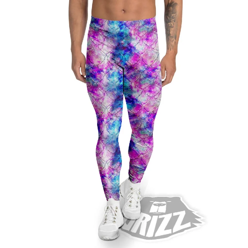 Mermaid Scales Galaxy Print Pattern Men's Leggings