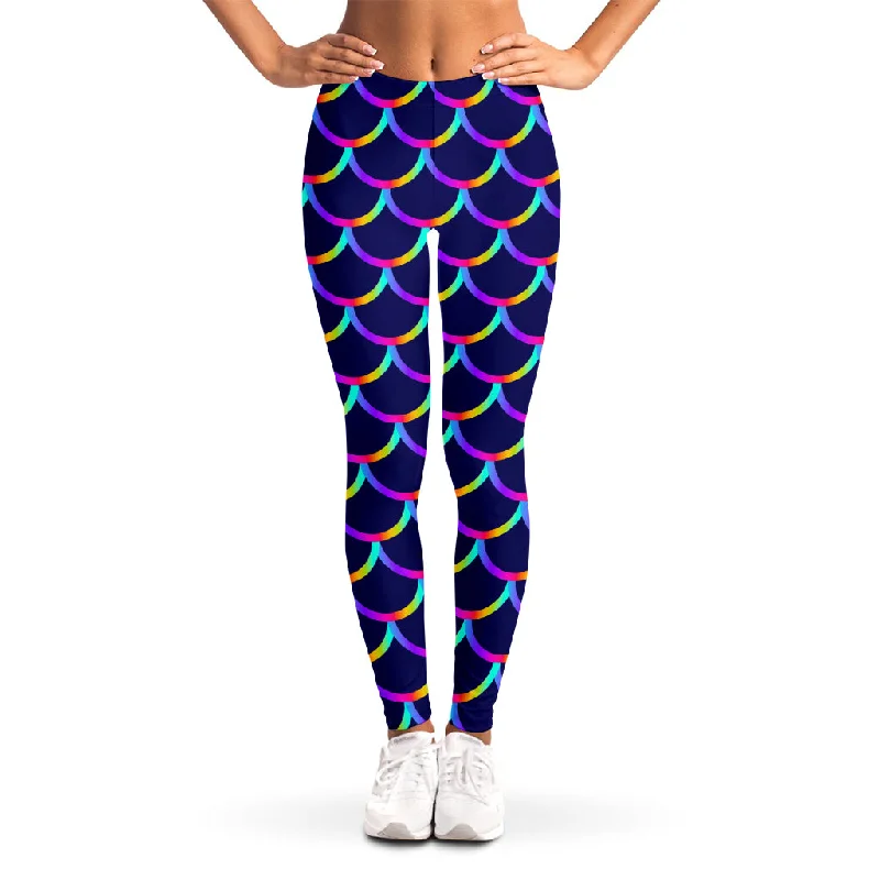 Mermaid Scales Pattern Print Women's Leggings