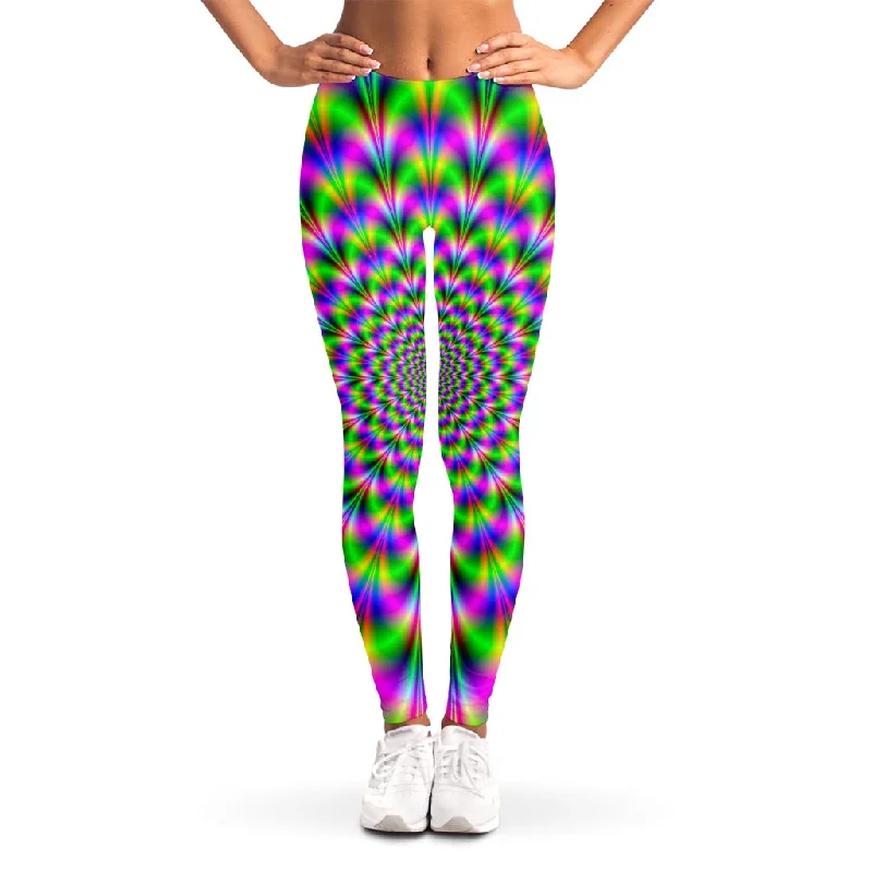 Neon Psychedelic Optical Illusion Women's Leggings