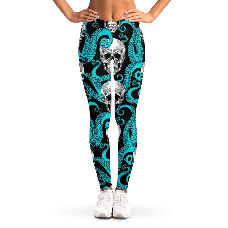 Octopus Tentacles Skull Pattern Print Women's Leggings