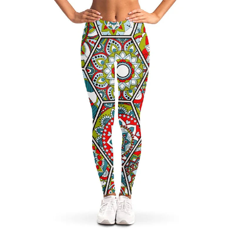 Oriental Mandala Bohemian Pattern Print Women's Leggings