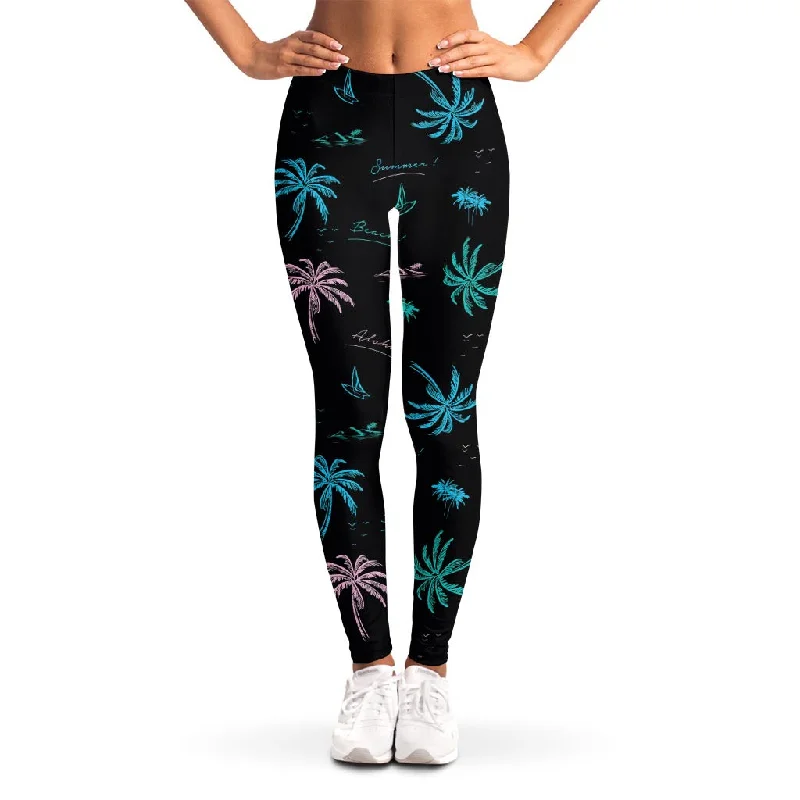 Palm Tree Summer Beach Pattern Print Women's Leggings