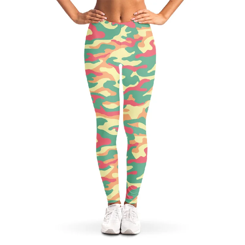 Pastel Camouflage Print Women's Leggings