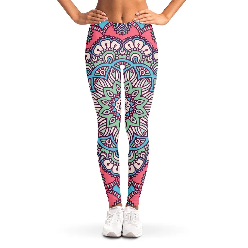 Pastel Mandala Bohemian Pattern Print Women's Leggings