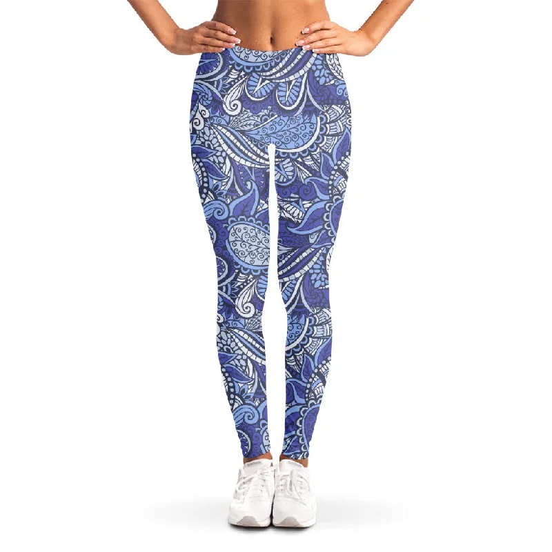 Pigeon Floral Bohemian Pattern Print Women's Leggings