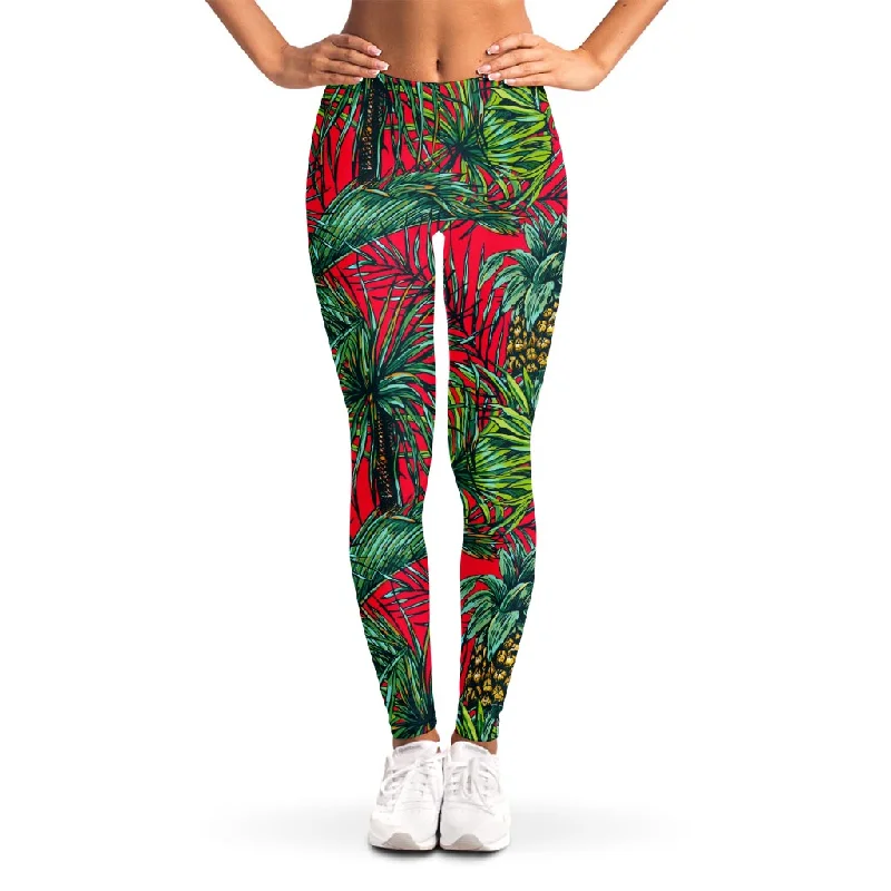 Pineapple Leaves Hawaii Pattern Print Women's Leggings