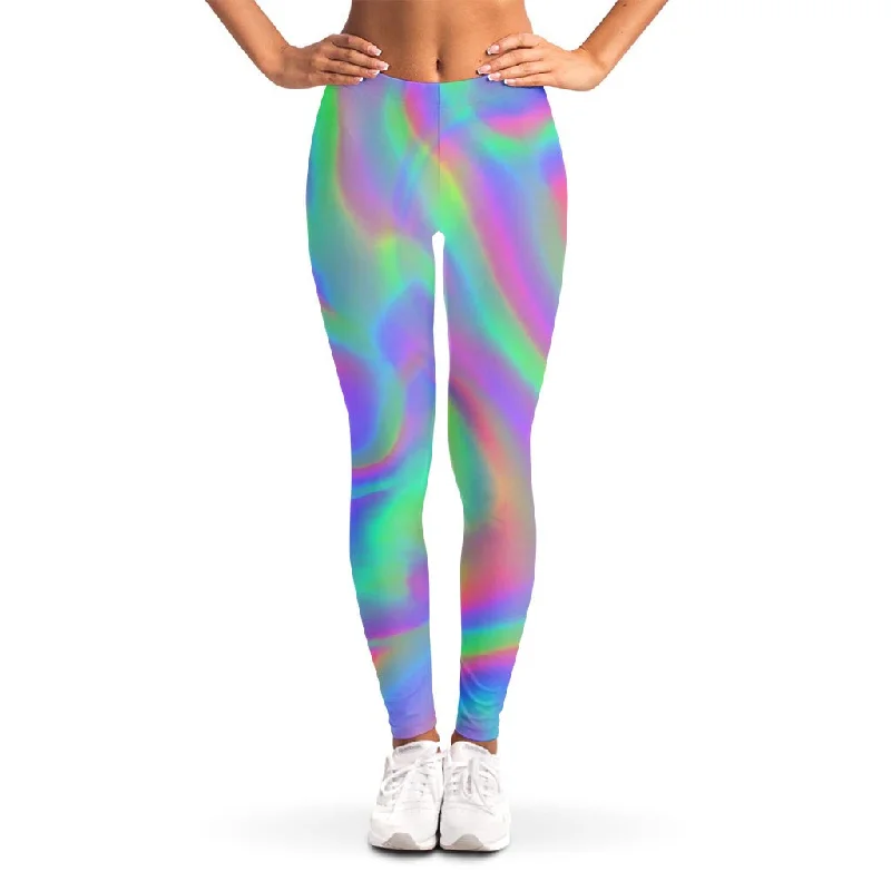 Psychedelic Holographic Trippy Print Women's Leggings