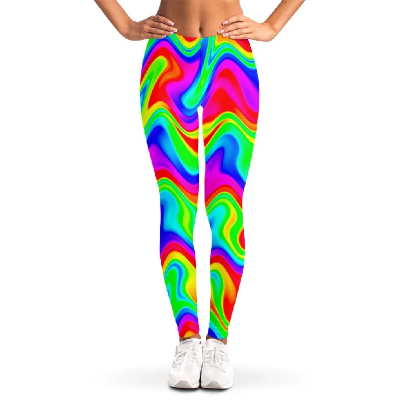 Psychedelic Rainbow Trippy Print Women's Leggings