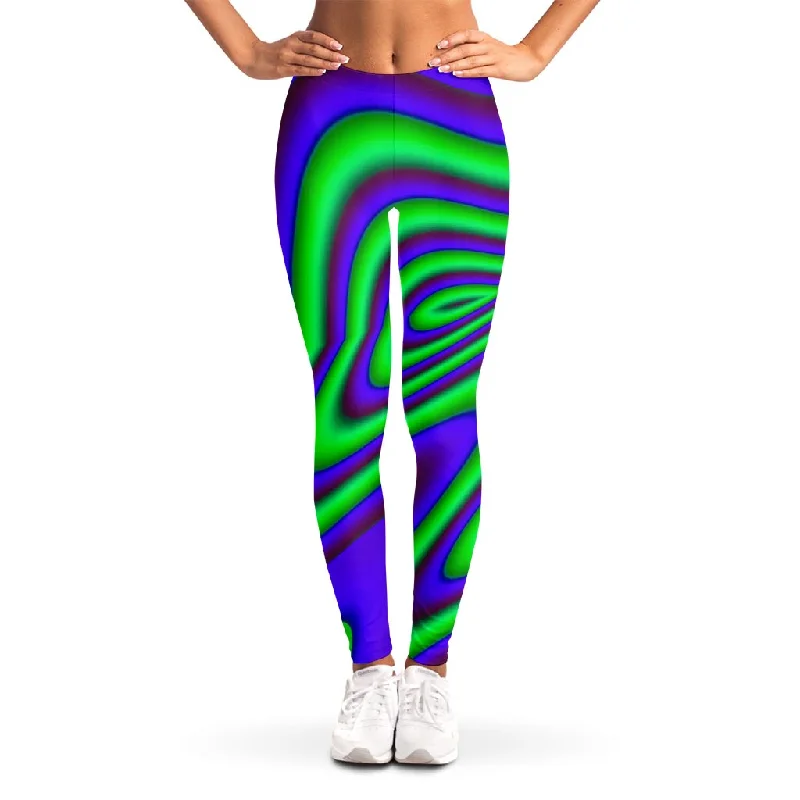 Purple Green Psychedelic Trippy Print Women's Leggings