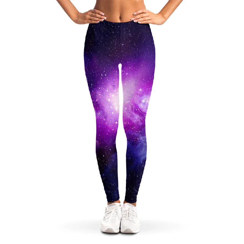 Purple Starfield Galaxy Space Print Women's Leggings