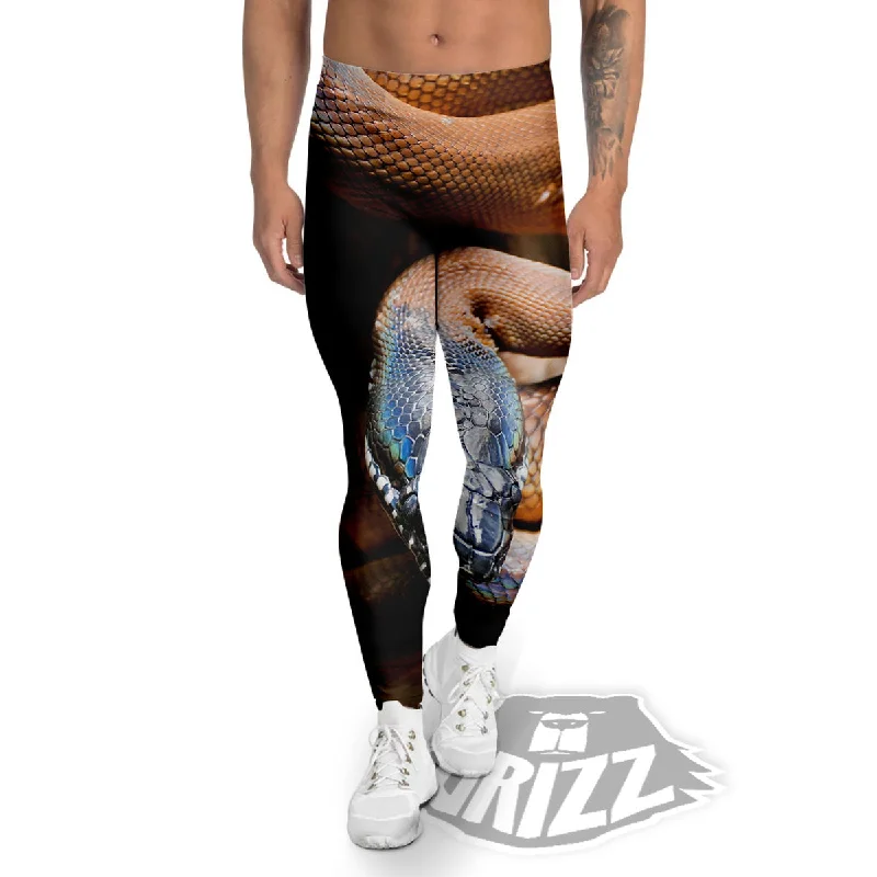 Snake Leiopython Print Men's Leggings